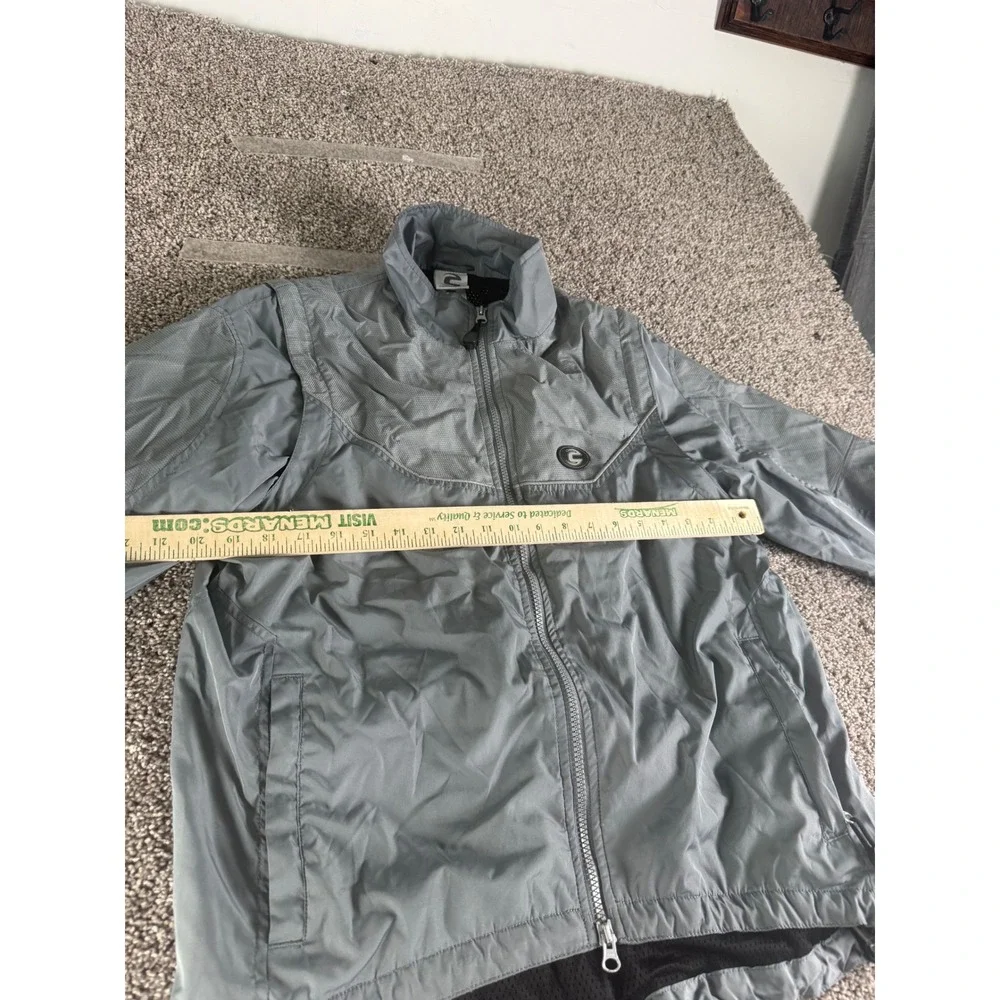 Cannondale Mens Gray Cycling Windbreaker Jacket Full Zip Mesh Lined Small